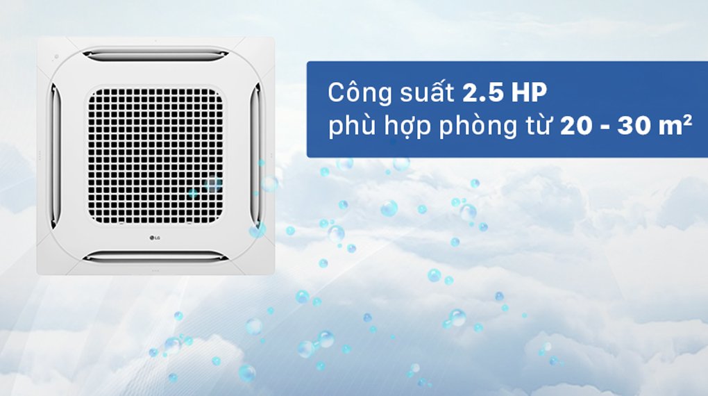 Máy lạnh âm trần LG Inverter 2.5 HP ATNQ24GPLE7 - công suất 2.5 HP phù hợp phòng 20 - 30 m2
