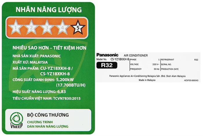 Máy lạnh 2 chiều Panasonic 2 HP CU/CS-YZ18XKH-8 Màu Trắng