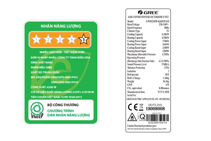 Máy lạnh 2 chiều Gree 2.5 HP GWH24PD-K6D1P4 Màu Trắng