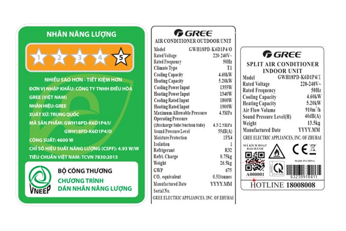 Điều hòa 2 chiều 15700 BTU Gree GWH18PD-K6D1P4