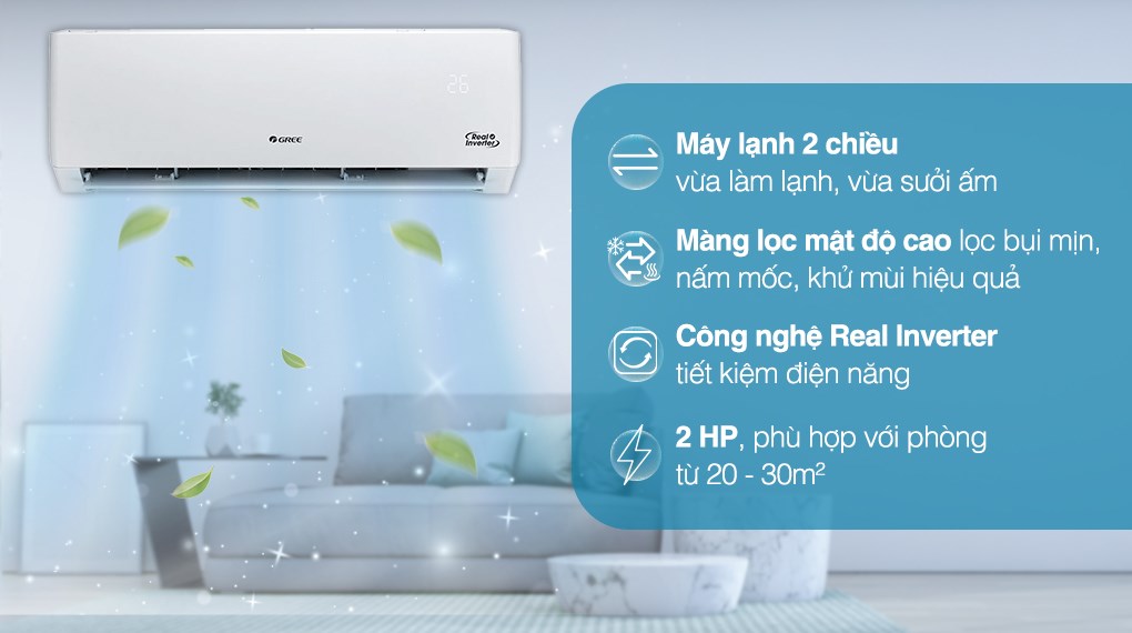 Điều hòa 2 chiều 15700 BTU Gree GWH18PD-K6D1P4