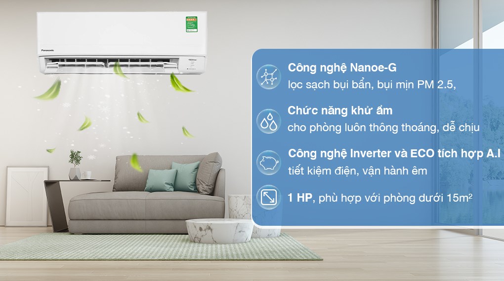 Máy lạnh Panasonic Inverter 1 HP CU/CS-PU9XKH-8M