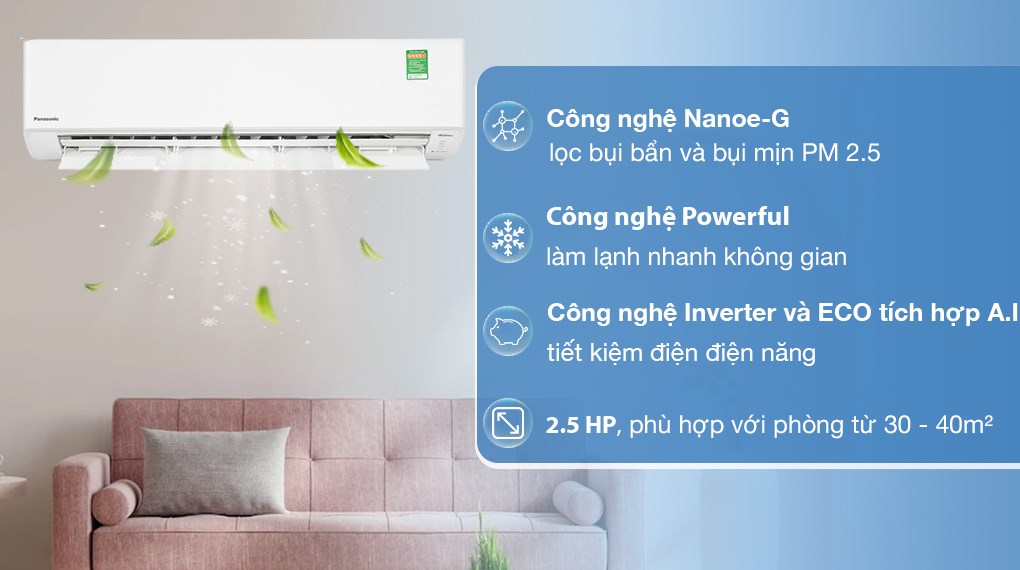 Máy lạnh Panasonic Inverter 2.5 HP CU/CS-PU24XKH-8M