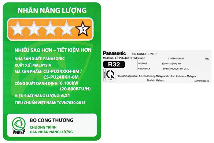 Máy lạnh Panasonic Inverter 2.5 HP CU/CS-PU24XKH-8M Màu Trắng