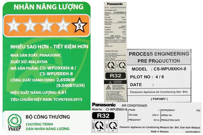 Máy lạnh Panasonic Inverter 1 HP CU/CS-WPU9XKH-8 Màu Trắng