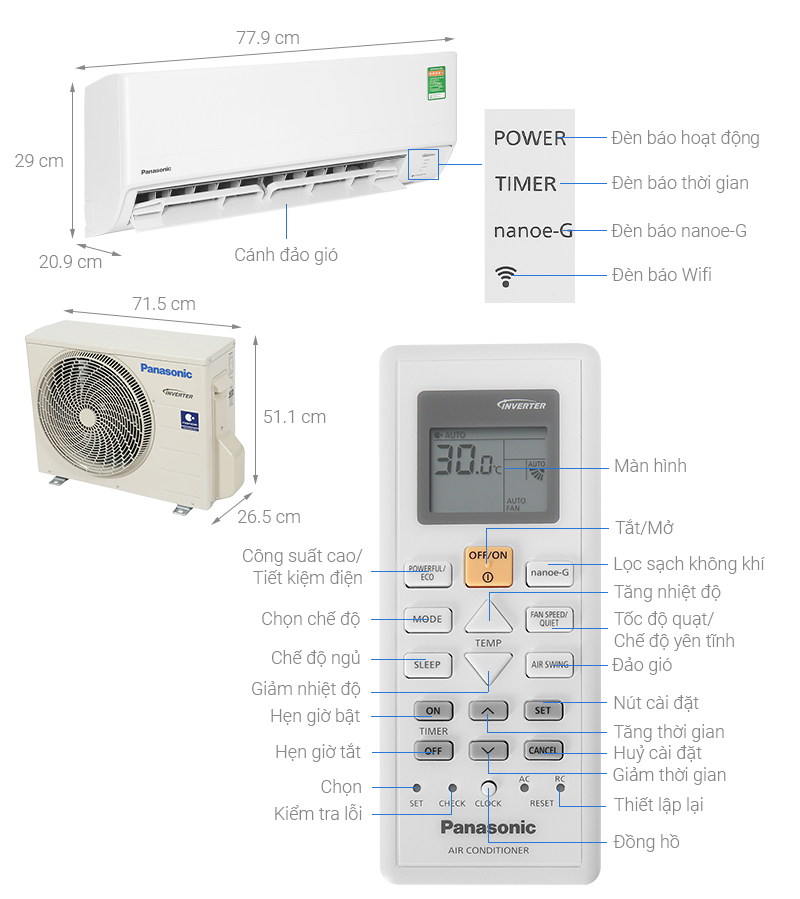 Điều hòa Panasonic Inverter 1.5 HP CU/CS-WPU12XKH-8