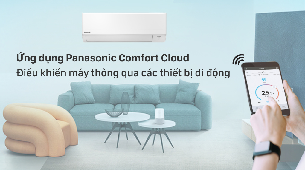 Điều hòa Panasonic Inverter 11900 BTU CU/CS-WPU12XKH-8M - Điều khiển điều hòa từ xa qua điện thoại (lắp thêm router Wifi)