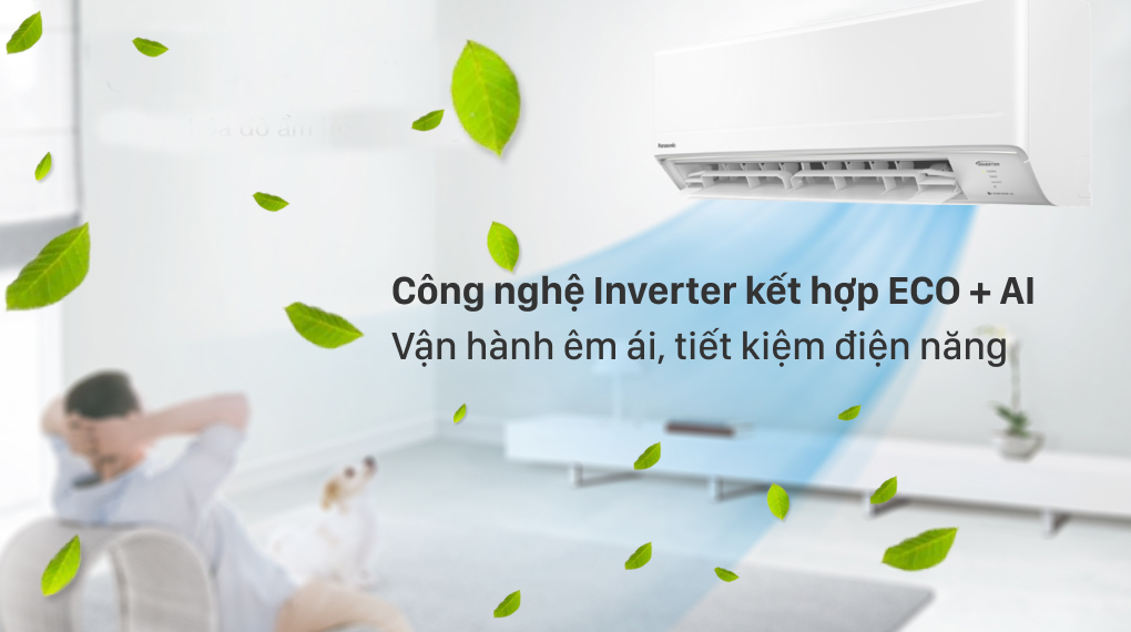 Điều hòa Panasonic Inverter 11900 BTU CU/CS-WPU12XKH-8M - Làm lạnh hiệu quả lại tiết kiệm điện tối đa với công nghệ Inverter và chế độ Eco tích hợp AI