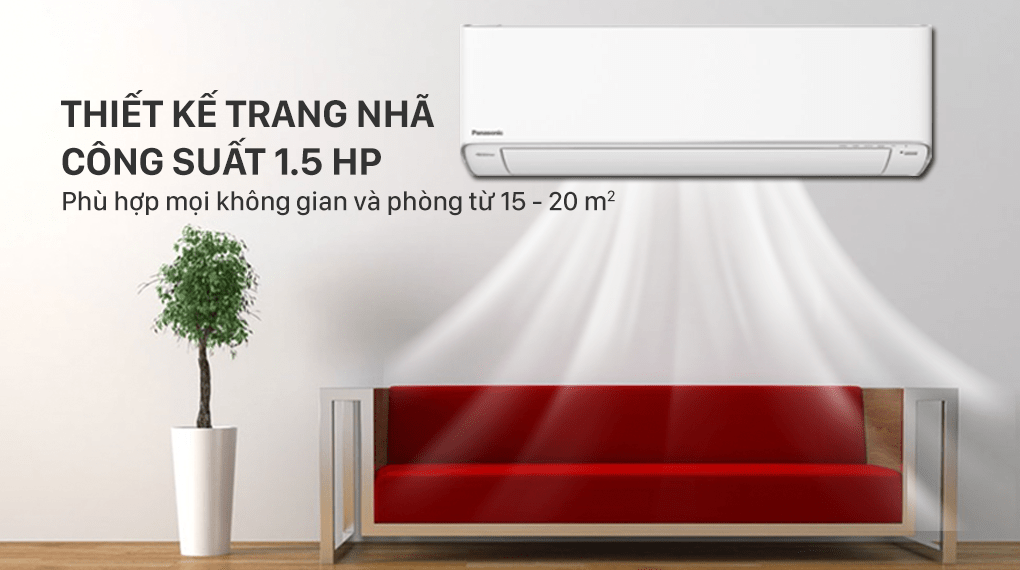 Máy lạnh 2 chiều Panasonic 1.5 HP CU/CS-XZ12XKH-8 - Kiểu dáng trang nhã, phù hợp với mọi không gian với công suất 1.5 HP