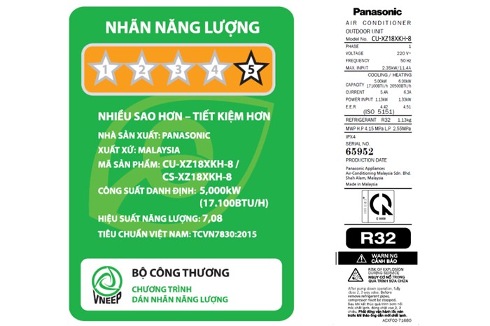 Máy lạnh 2 chiều Panasonic 2 HP CU/CS-XZ18XKH-8 Màu Trắng