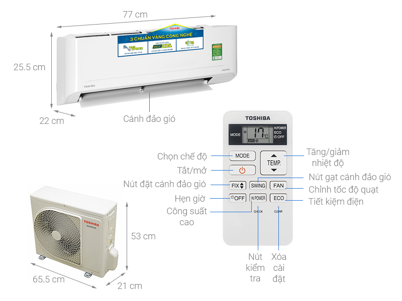 Điều hòa Toshiba 1 HP Inverter RAS-H10C4KCVG-V