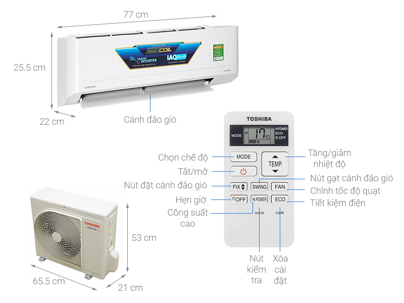 Máy lạnh Toshiba 1 HP Inverter RAS-H10C4KCVG-V