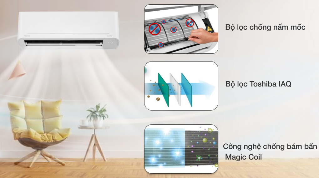 Máy lạnh Toshiba 1 HP Inverter RAS-H10C4KCVG-V - Công nghệ lọc không khí