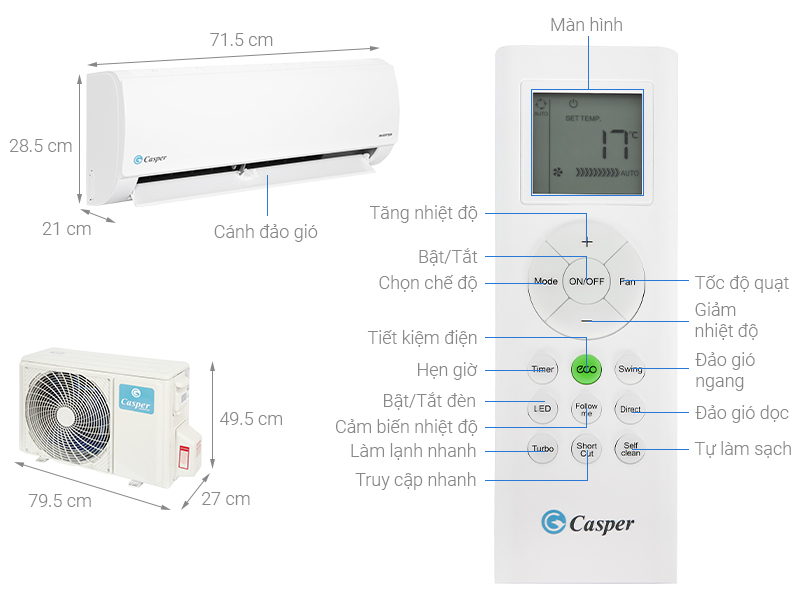 Máy lạnh Casper Inverter 1 HP IC-09TL32