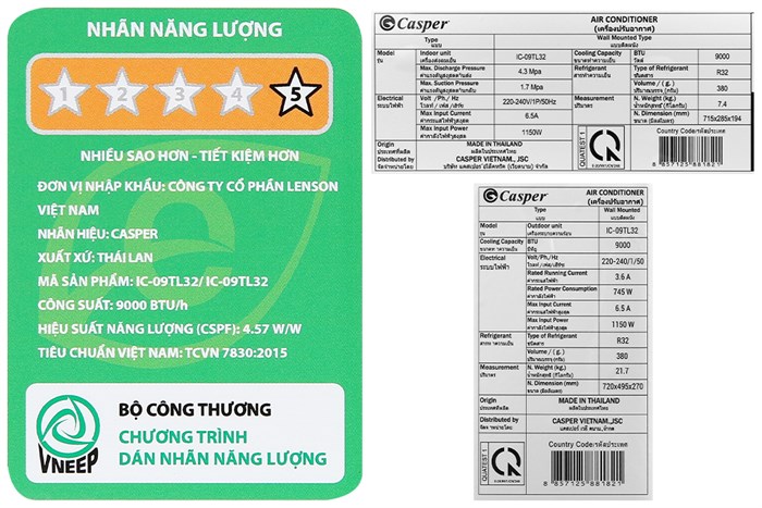 Máy lạnh Casper Inverter 1 HP IC-09TL32 Màu Trắng