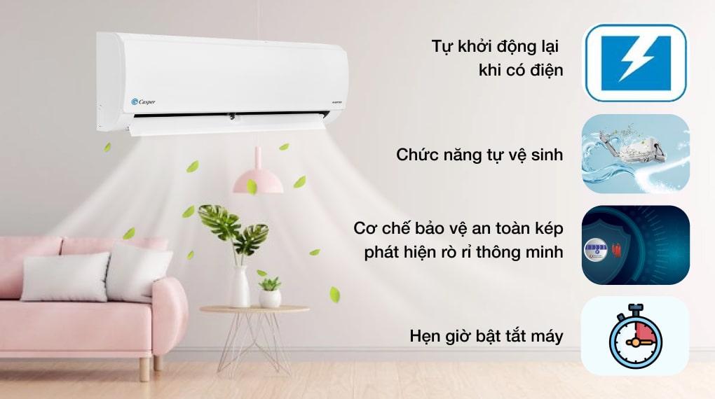 Máy lạnh Casper Inverter 1.5 HP IC-12TL32 - Tiện ích