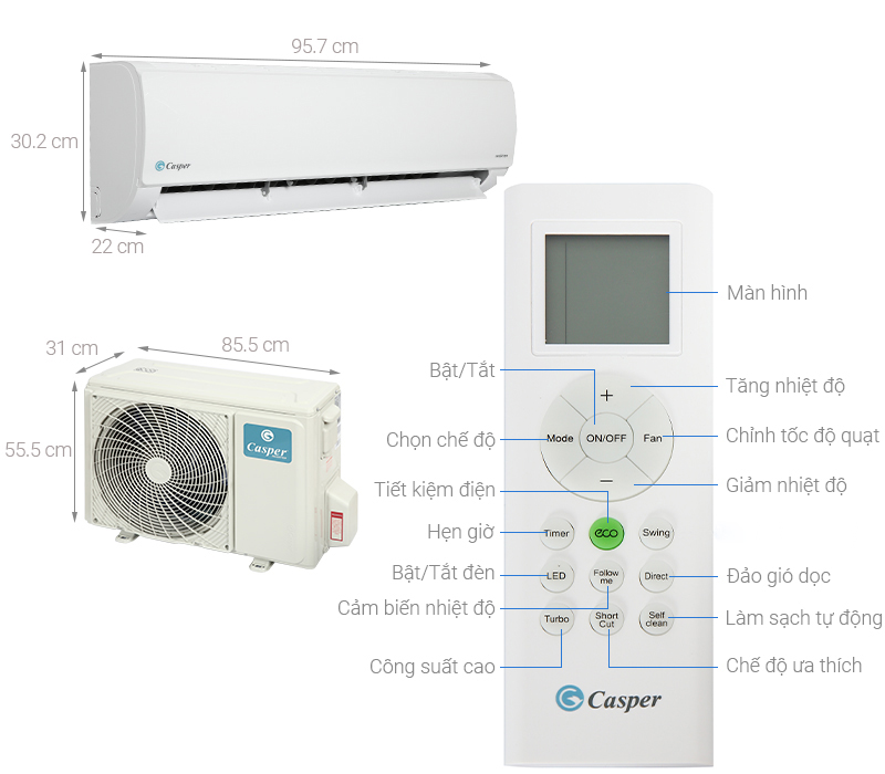 Điều hòa Casper Inverter 2 HP IC-18TL32