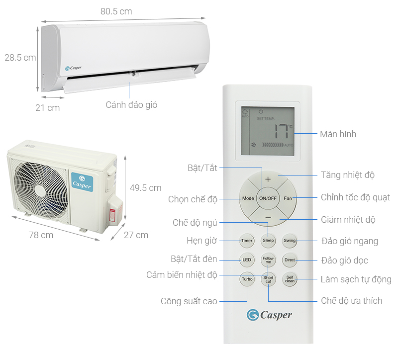 Điều hòa Casper 9000 BTU KC-09FC32