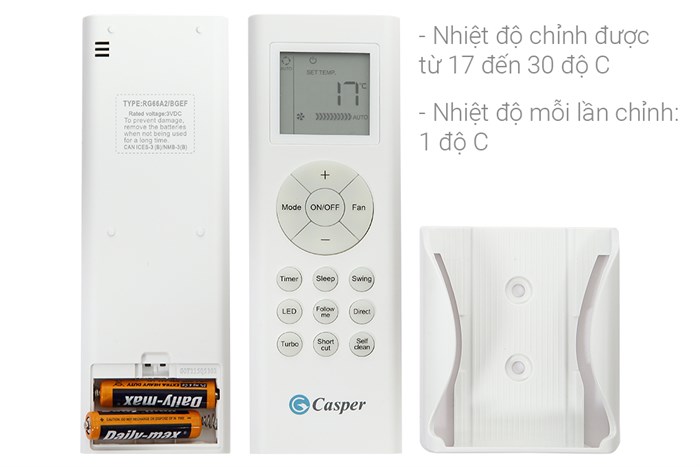 Máy lạnh Casper 1.5 HP KC-12FC32 Màu Trắng
