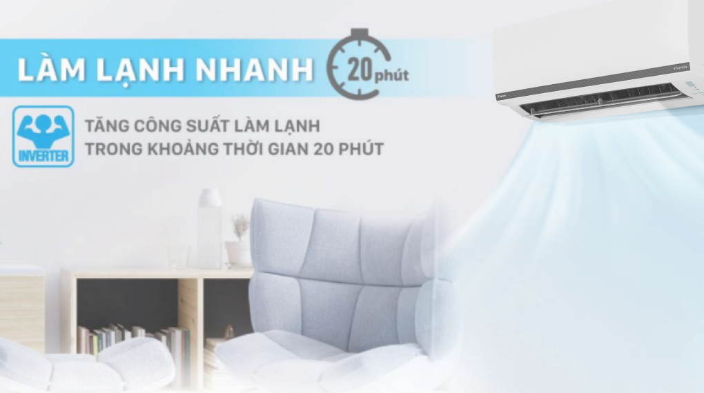 Máy Lạnh Daikin Inverter 1 Hp Ftkb25Wmvmv - Làm Lạnh Nhanh Poweful