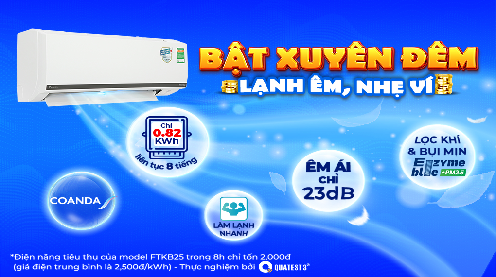 Máy lạnh Daikin Inverter 1 HP FTKB25WMVMV - Công nghệ tiết kiệm điện