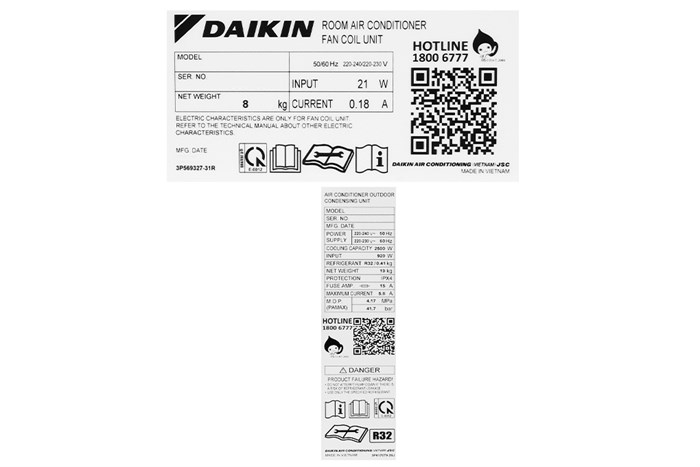 Máy lạnh Daikin Inverter 1.5 HP FTKB35WMVMV Màu Trắng