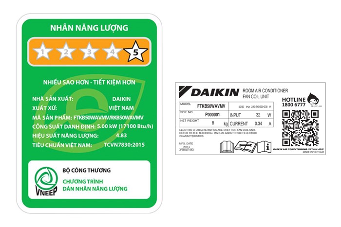 Máy lạnh Daikin Inverter 2 HP FTKB50WAVMV Màu Trắng