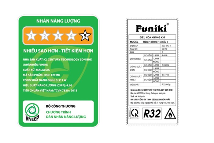 Máy lạnh Funiki Inverter 1.5 HP HSIC12TMU Màu Trắng
