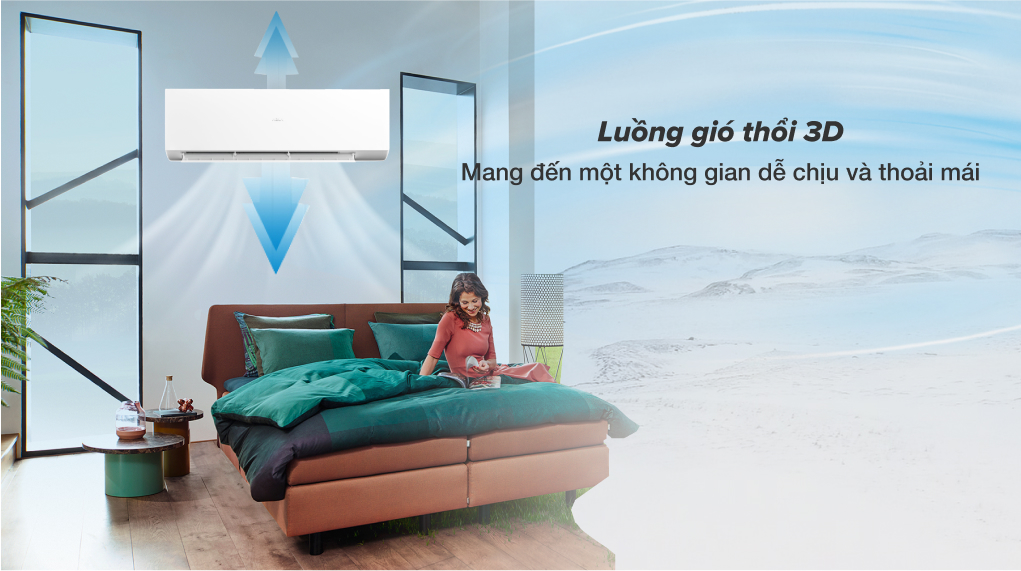 Máy lạnh AQUA Inverter 1 HP AQA-KCRV10XAW - Cơ chế thổi gió