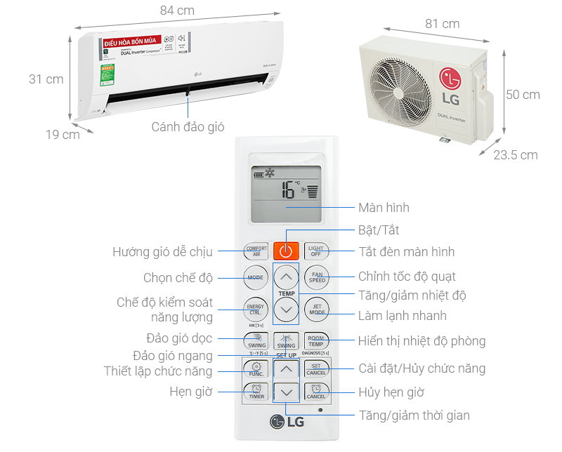 Điều hoà 2 chiều LG Inverter 1.5 HP B13END1