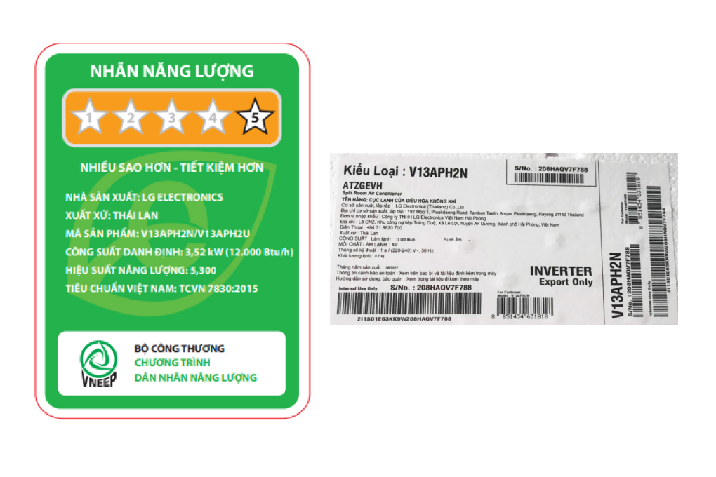 Máy lạnh LG Inverter 1.5 HP V13APH2 Màu Trắng