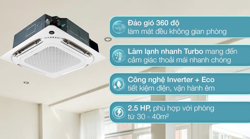 Máy lạnh âm trần 2 chiều 2.5 HP Midea MCD1-24HRDN1