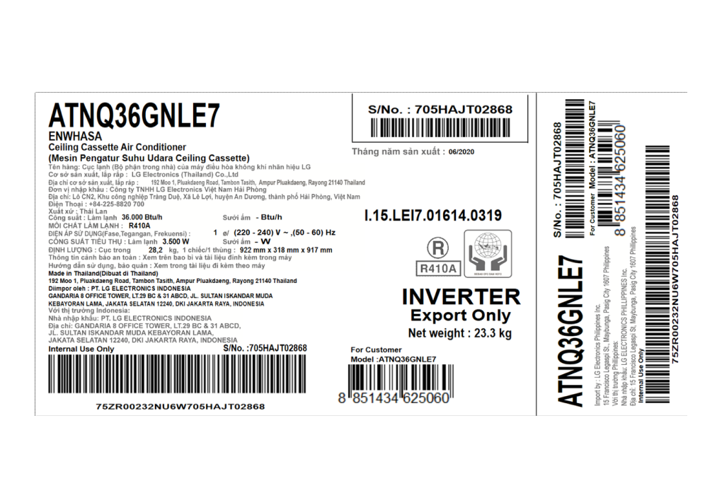 Máy lạnh âm trần LG 4 HP ATNQ36GNLE7 (3 pha) - 7