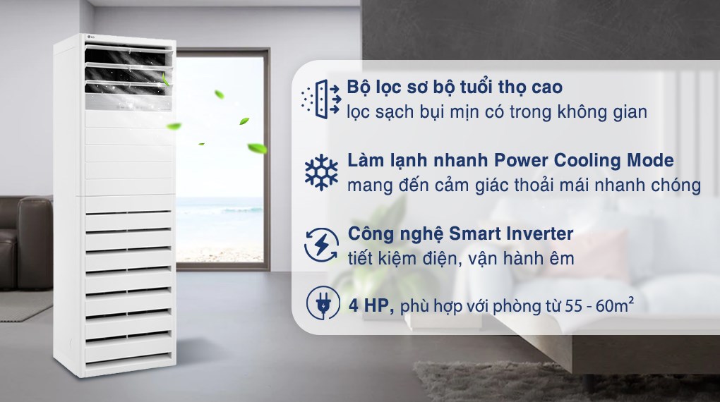 Máy lạnh tủ đứng Inverter LG 4.0 HP APNQ36GR5A4 (3 Pha)