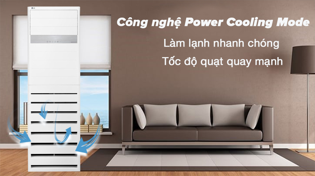 Công nghệ Power Cooling Mode - MÁY LẠNH TỦ ĐỨNG INVERTER LG 4.0 HP APNQ36GR5A4 (3 PHA)