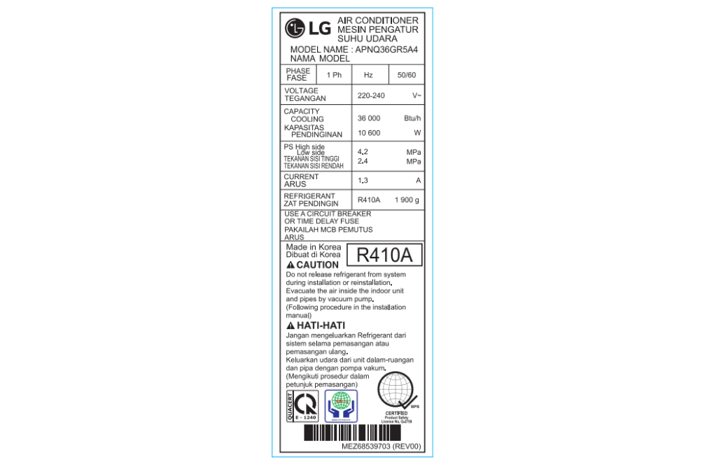 Máy lạnh tủ đứng Inverter LG 4.0 HP APNQ36GR5A4 Màu Trắng