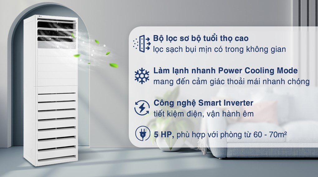 Máy lạnh tủ đứng Inverter 5 HP LG APNQ48GT3E4 (3 Pha)