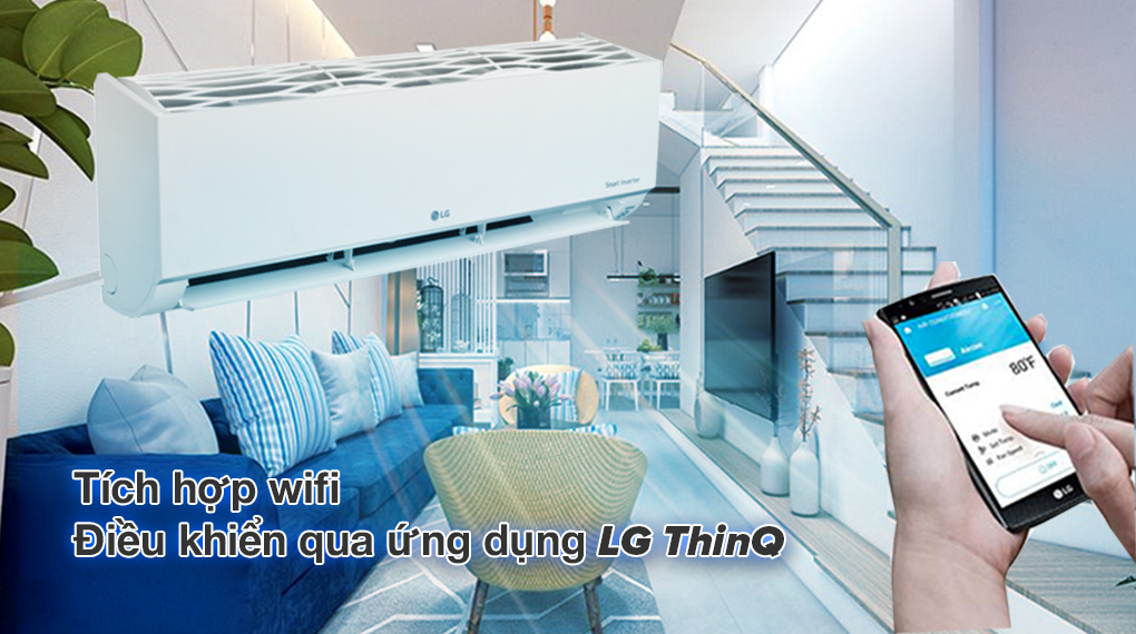 Tích hợp wifi điều khiển qua ứng dụng LG ThinQ-Dàn lạnh Multi LG Inverter 2 HP AMNQ18GSKB0