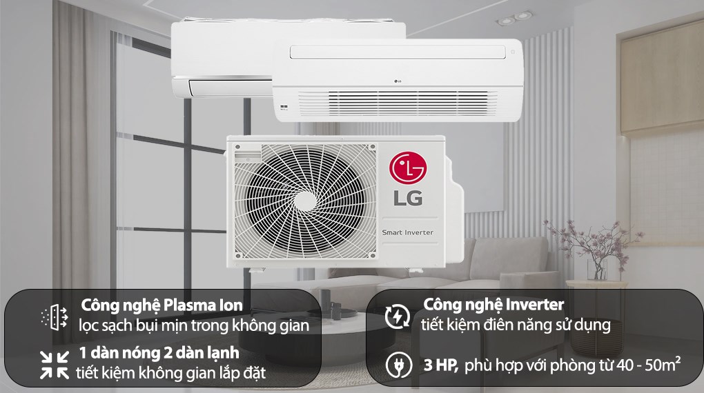 Bộ máy lạnh Multi LG áp trần Inverter 3 HP A3UQ30GFD0