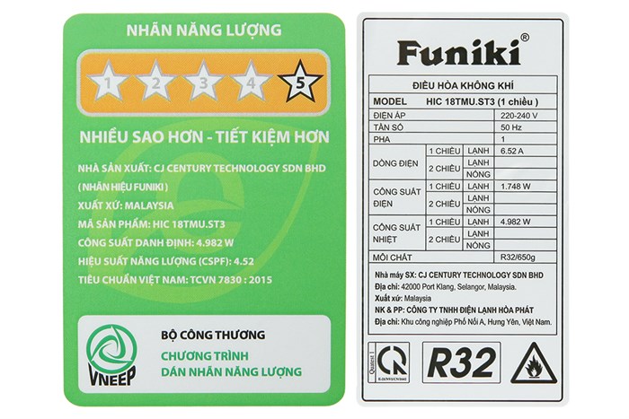 Máy lạnh Funiki Inverter 2 HP HIC18TMU.ST3 Màu Trắng