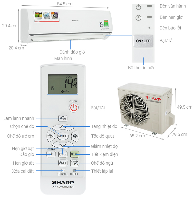 Máy lạnh Sharp Inverter 1 HP AH-X10ZW