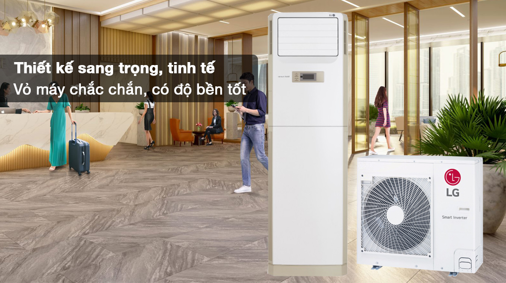 Máy lạnh tủ đứng LG Inverter 2.5 HP ZPNQ24GS1A0 - Kiểu dáng sang trọng, tinh tế với vỏ máy bền bỉ, có độ bền tốt