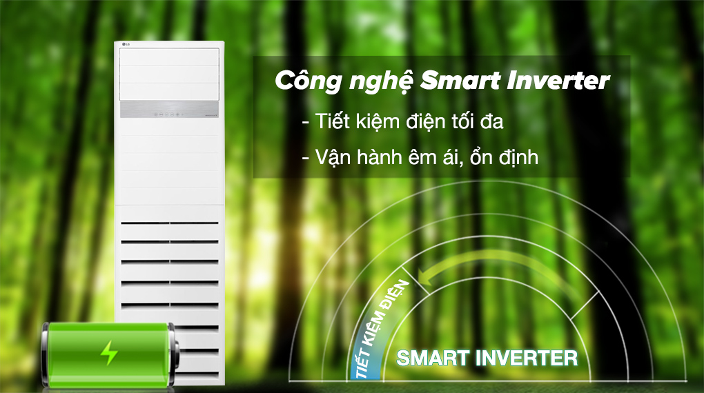 Máy lạnh tủ đứng LG Inverter 3 HP ZPNQ30GR5E0 - Công nghệ Smart Inverter tiết kiệm điện hiệu quả, vận hành êm ái 