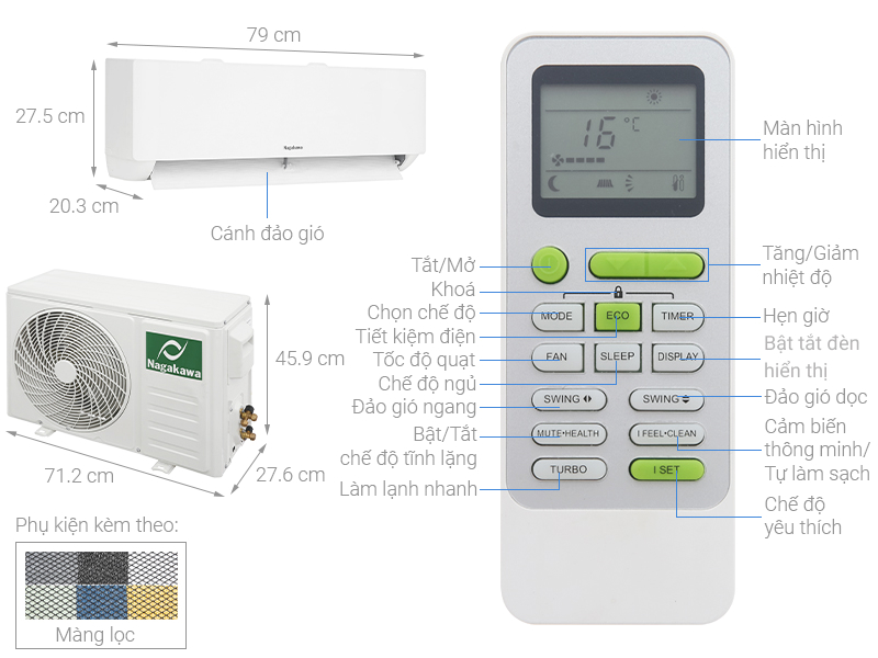 Máy lạnh Nagakawa Inverter 1 HP NIS-C09R2T28