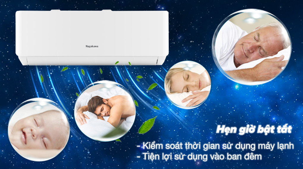 Máy lạnh Nagakawa Inverter 1 HP NIS-C09R2T28 - Hẹn giờ bật tắt tiện lợi cho việc sử dụng 