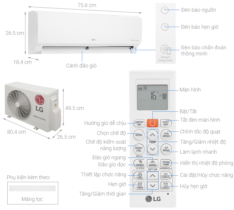 Điều hòa LG Inverter 1 HP V10WIN