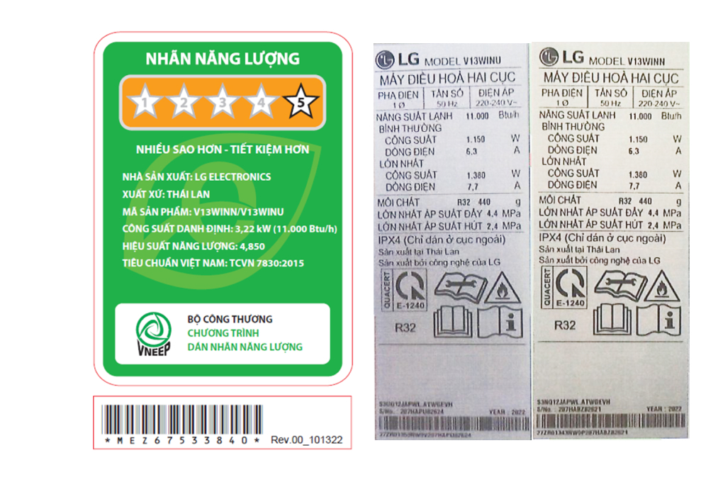 Điều hòa LG Inverter 11000 BTU V13WIN Màu Trắng