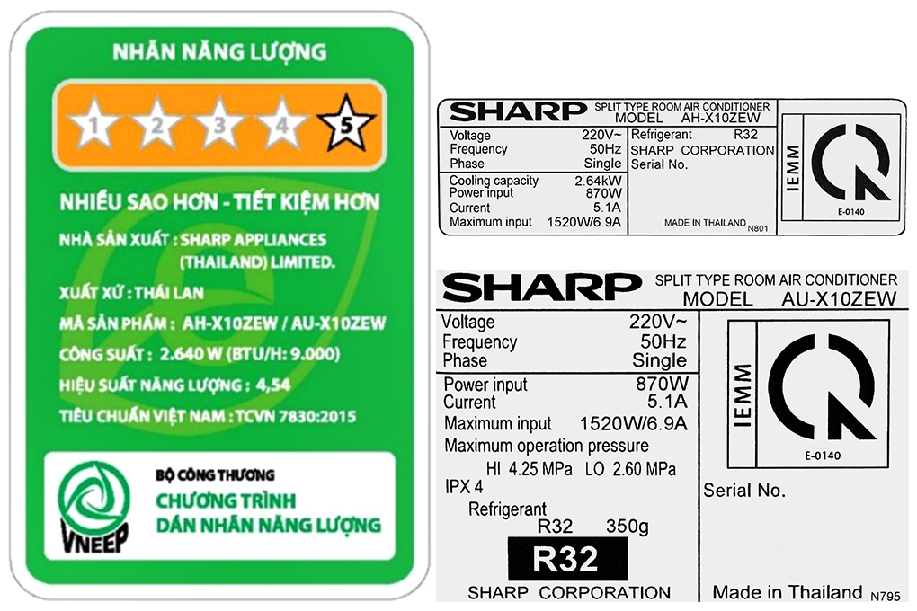 Điều hòa Sharp Inverter 9000 BTU AH-X10ZEW Màu Trắng