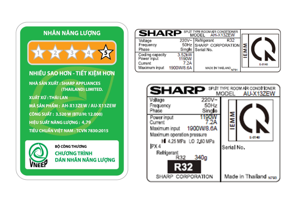 Máy lạnh Sharp Inverter 1.5 HP AH-X13ZEW Màu Trắng