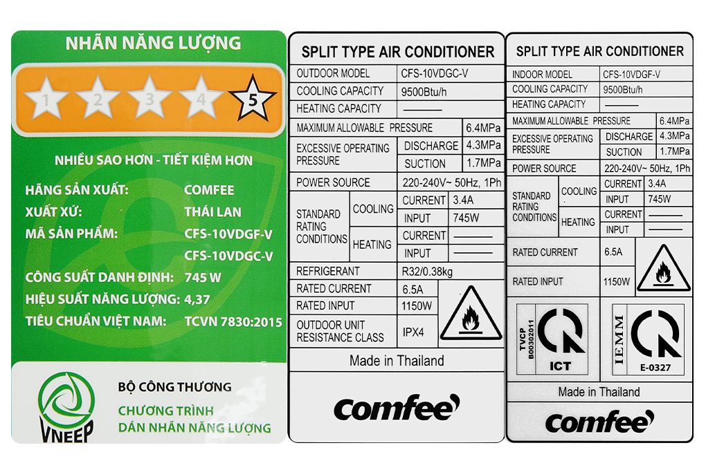 Máy lạnh Comfee Inverter 1 HP CFS-10VDGF-V Màu Trắng